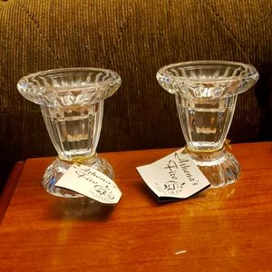 Saint George crystal set of 2 candle holders. Athena's fire collection